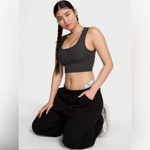 PINK VICTORIAS SECRET ALL-DAY COTTON HENLEY SCOOP BRA